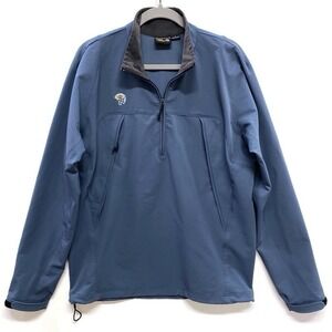 Mountain Hardwear‎ 1/4 Zip Softshell Pullover Men's L Slate Blue Hiking Jacket